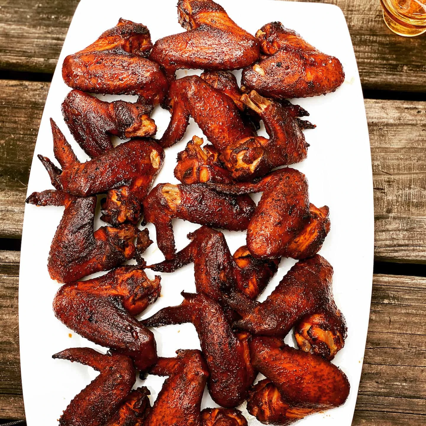 Pile of spicy smoked chicken wings