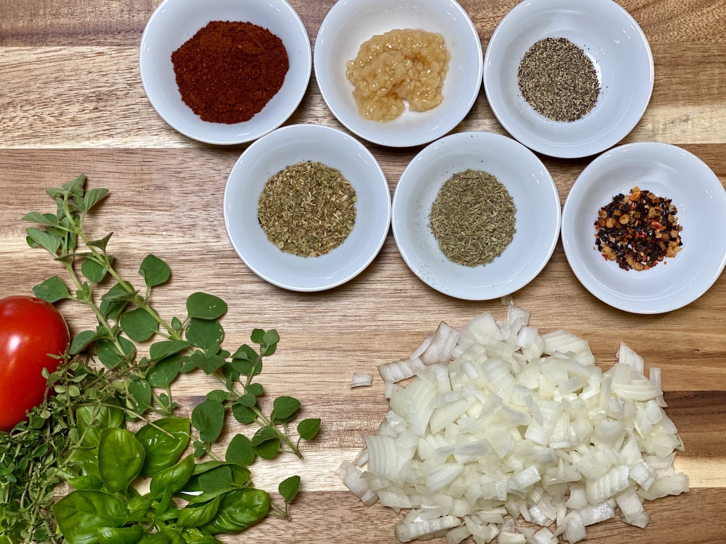 Ingredients for marinara sauce