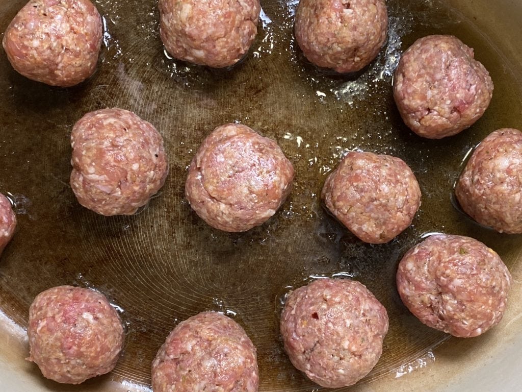 meatballs in oil