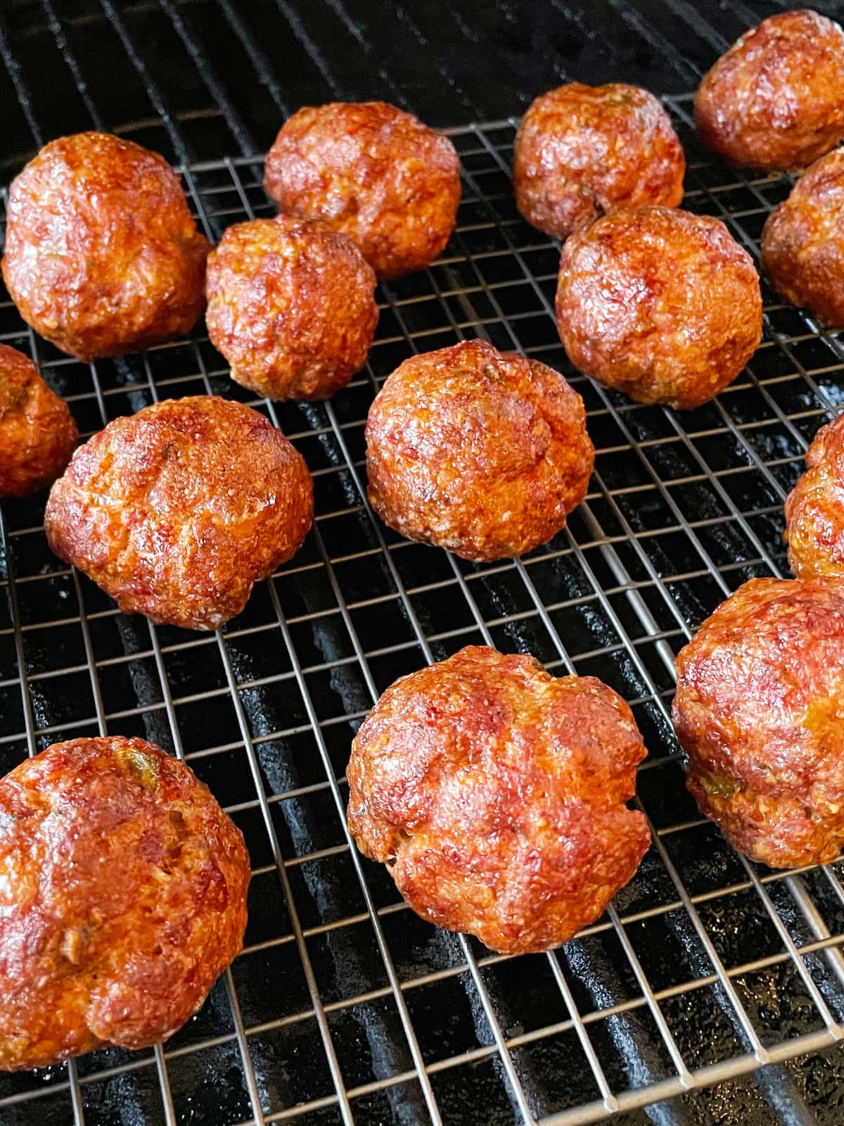 Meatballs after smoking, before adding sauce